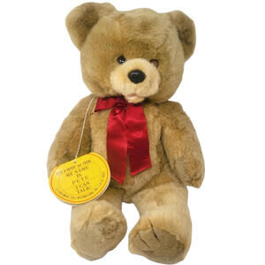 Vtg 1985 Mars Toys Pete Repeat Brown 19" Plush Teddy Bear w/ Sound Box  - Works